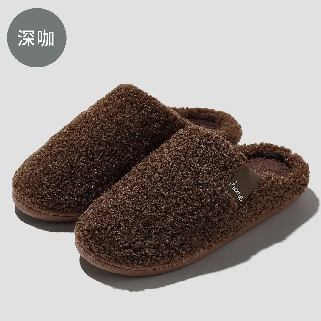 Women's 2025 New Style Indoor Home Autumn and Winter Plush Warm Thick-Soled Non-Slip Cotton Slippers - Image 3