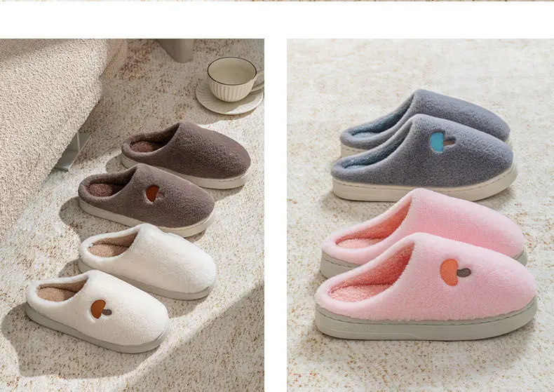 Plush Cotton Slippers for Autumn and Winter Indoor Home Use, Thick-Soled Plush Slippers, New Closed-Toe Warm Artifact Home Maternity Shoes — feature 17