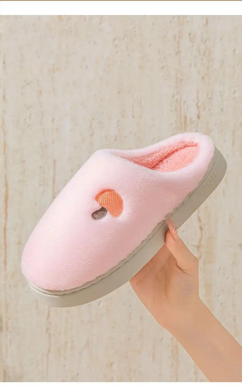 Plush Cotton Slippers for Autumn and Winter Indoor Home Use, Thick-Soled Plush Slippers, New Closed-Toe Warm Artifact Home Maternity Shoes — feature 3