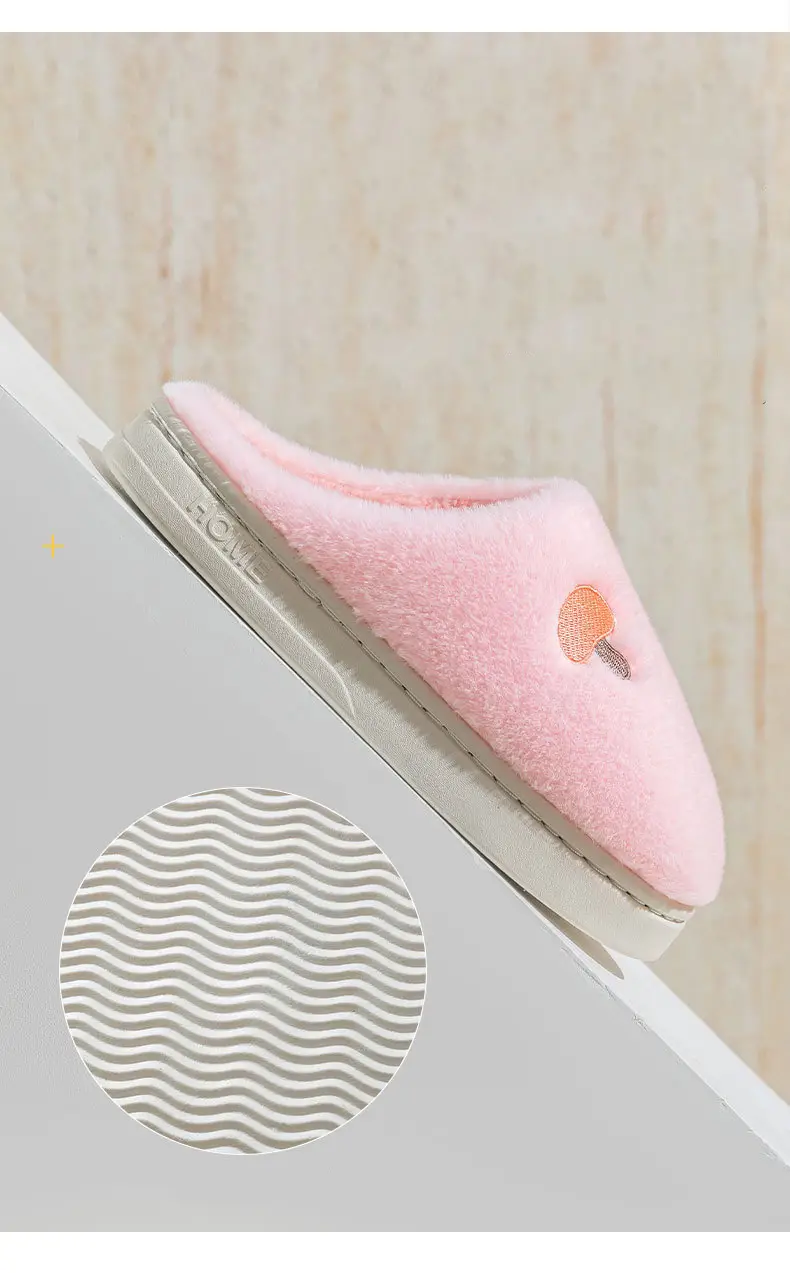 Plush Cotton Slippers for Autumn and Winter Indoor Home Use, Thick-Soled Plush Slippers, New Closed-Toe Warm Artifact Home Maternity Shoes — feature 6