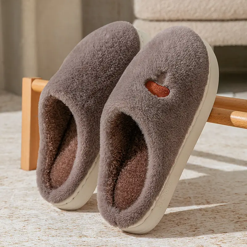 Plush Cotton Slippers for Autumn and Winter Indoor Home Use, Thick-Soled Plush Slippers, New Closed-Toe Warm Artifact Home Maternity Shoes - Image 3