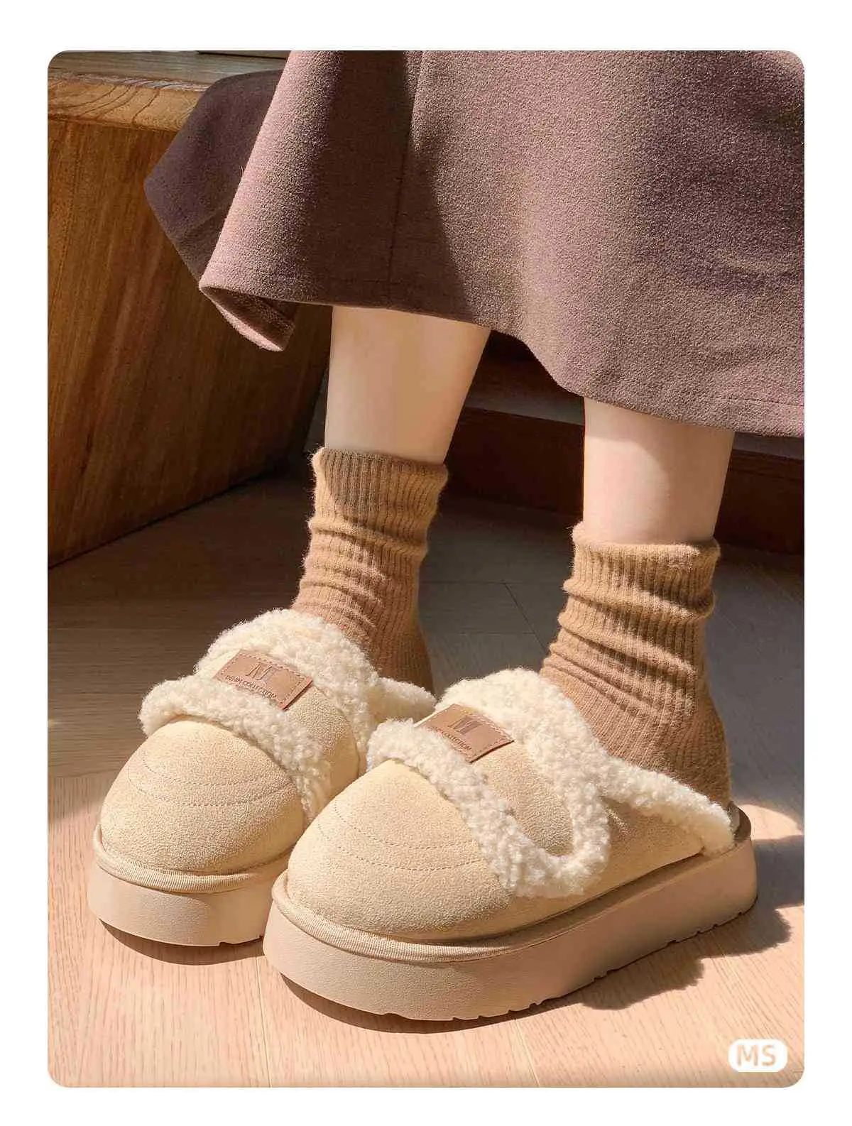 Women Winter Velvet Slippers with Thick Sole — feature 3