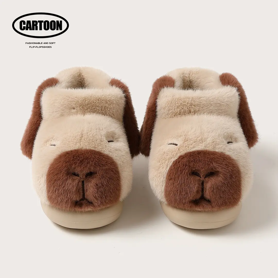 Kapibala Family Cotton Slippers for Women Winter Thick-Soled Indoor Home Household Cute Plush Non-Slip Kidsren's Cotton Slippers - Image 5