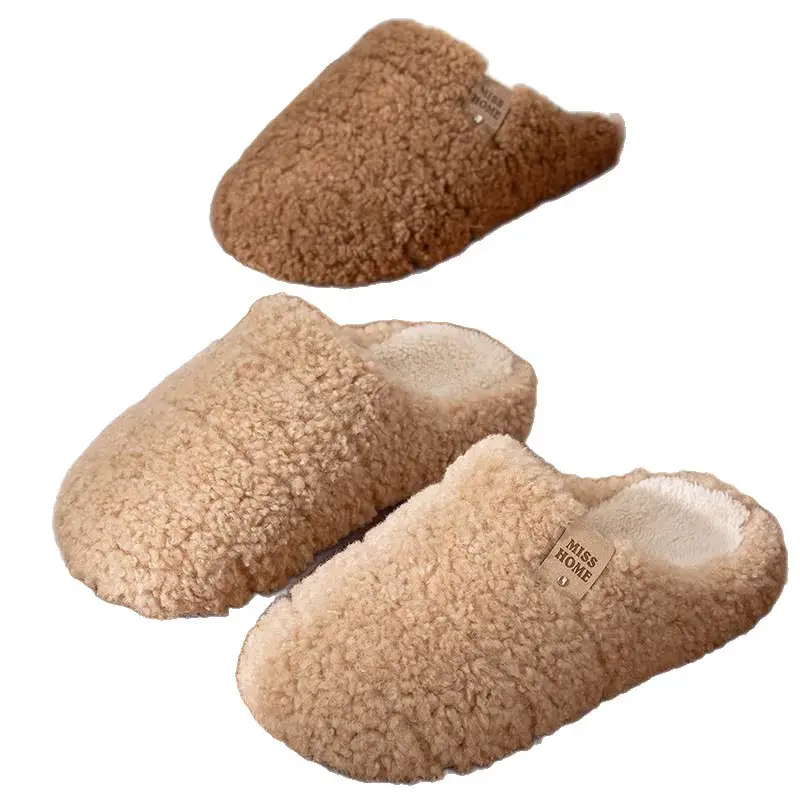 Fleece Lined Warm Slippers for Men Women Brown - Image 7