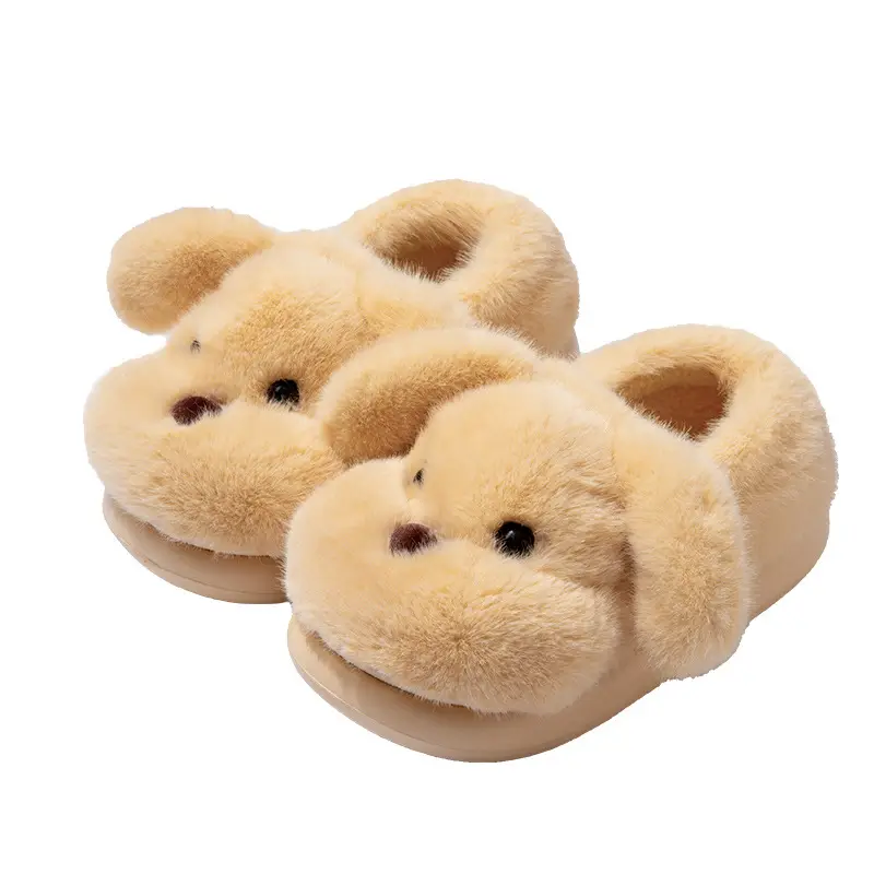 2025 Cartoon Cute Little Milk Dog Cotton Slippers Women's Bag Heel Cotton Shoes - Image 8