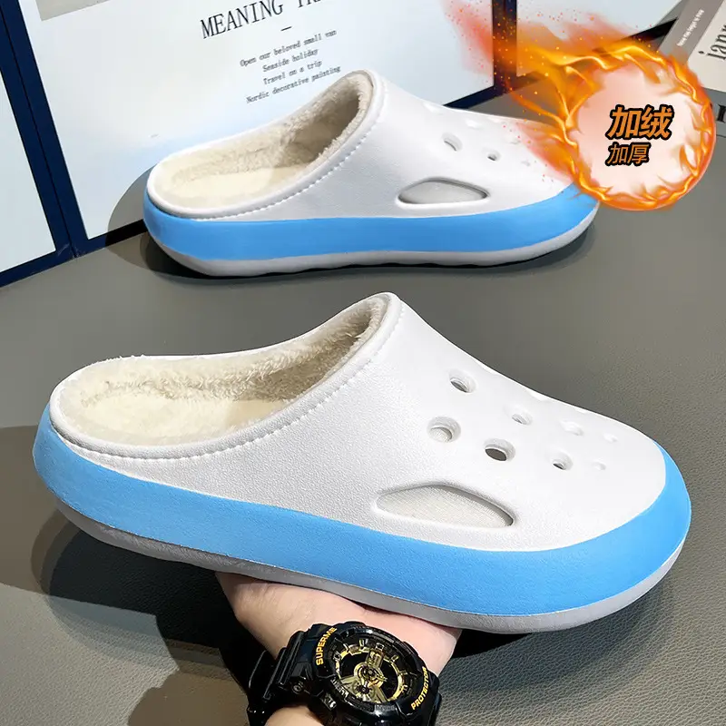 Cross-Border Large Size Cotton Slippers for Men in Winter Indoor Fleece-Lined Warm Thick-Soled Outer Wear Non-Slip Couple's Clogs Slippers - Image 6