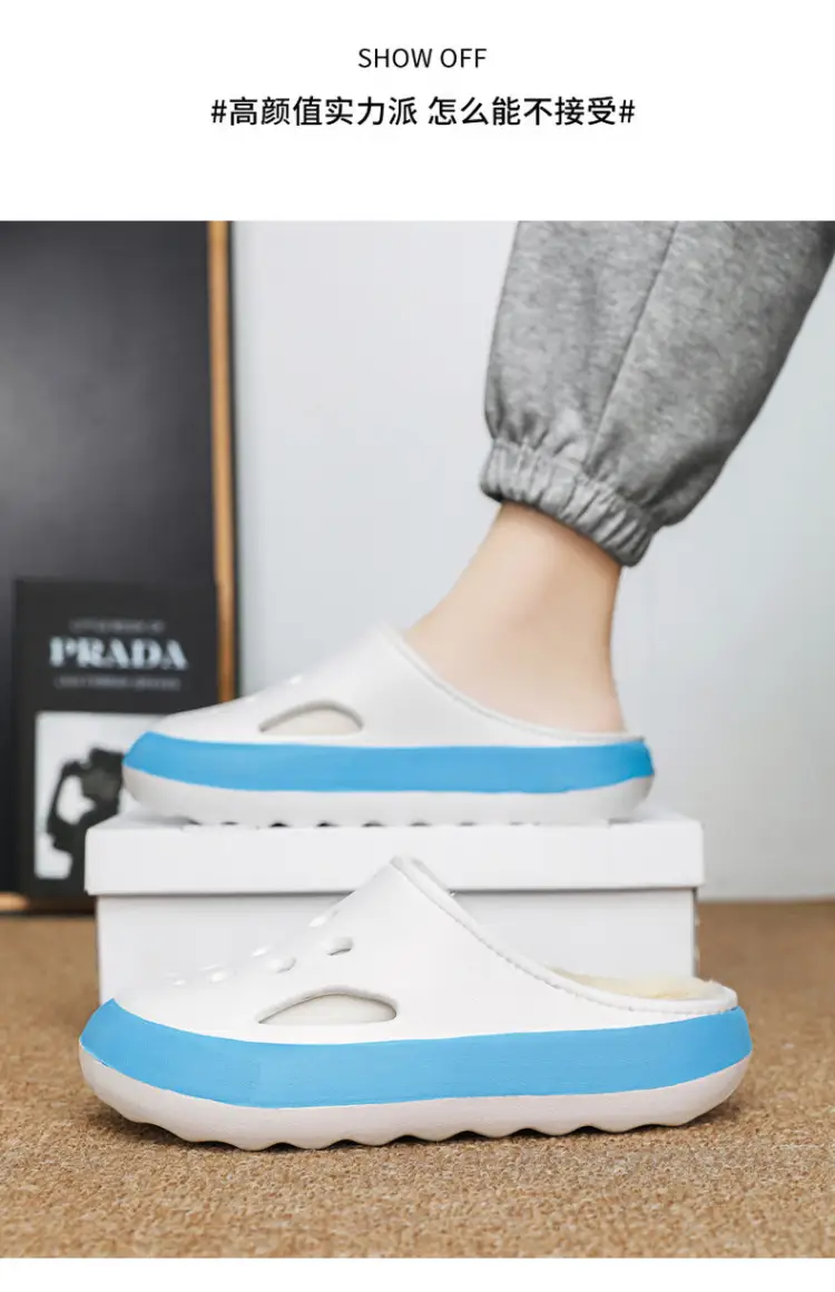 Cross-Border Large Size Cotton Slippers for Men in Winter Indoor Fleece-Lined Warm Thick-Soled Outer Wear Non-Slip Couple's Clogs Slippers — feature 15