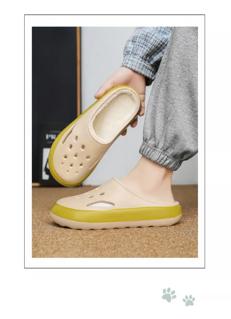 Cross-Border Large Size Cotton Slippers for Men in Winter Indoor Fleece-Lined Warm Thick-Soled Outer Wear Non-Slip Couple's Clogs Slippers — feature 17