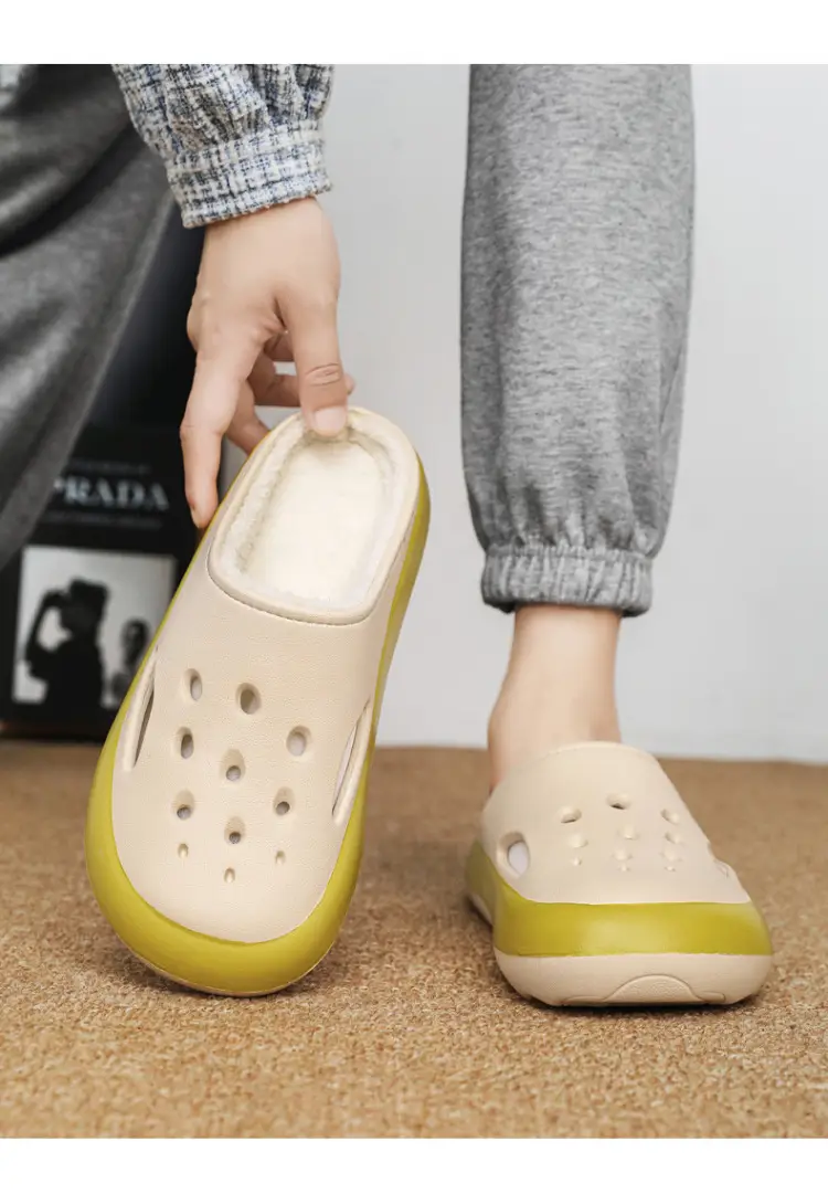 Cross-Border Large Size Cotton Slippers for Men in Winter Indoor Fleece-Lined Warm Thick-Soled Outer Wear Non-Slip Couple's Clogs Slippers — feature 19