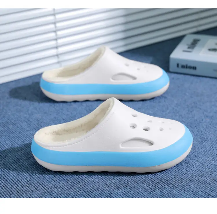 Cross-Border Large Size Cotton Slippers for Men in Winter Indoor Fleece-Lined Warm Thick-Soled Outer Wear Non-Slip Couple's Clogs Slippers — feature 23
