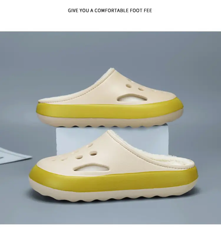 Cross-Border Large Size Cotton Slippers for Men in Winter Indoor Fleece-Lined Warm Thick-Soled Outer Wear Non-Slip Couple's Clogs Slippers — feature 24