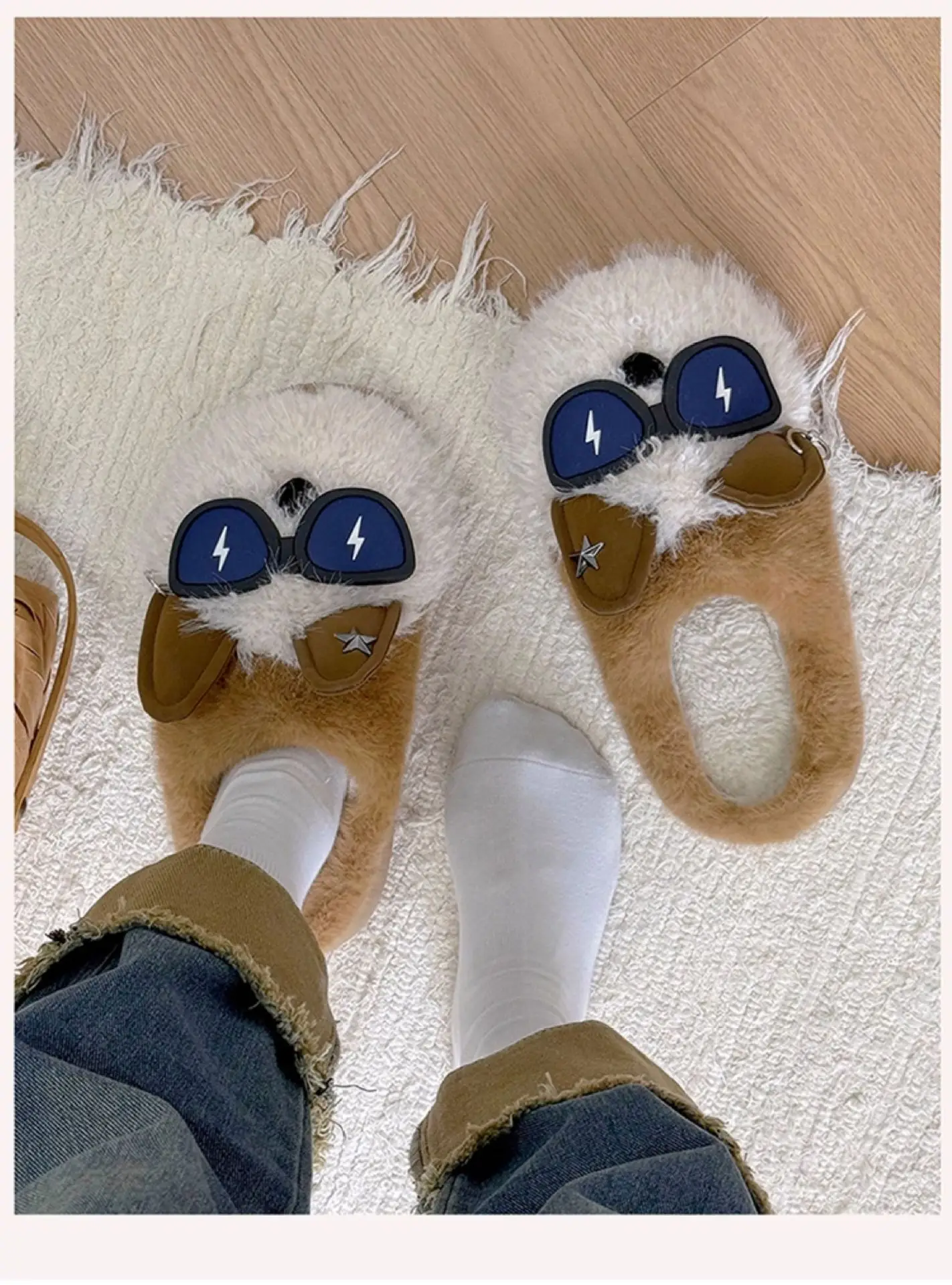 Glasses Puppy Warm Cotton Slippers Women 2025 — feature 3