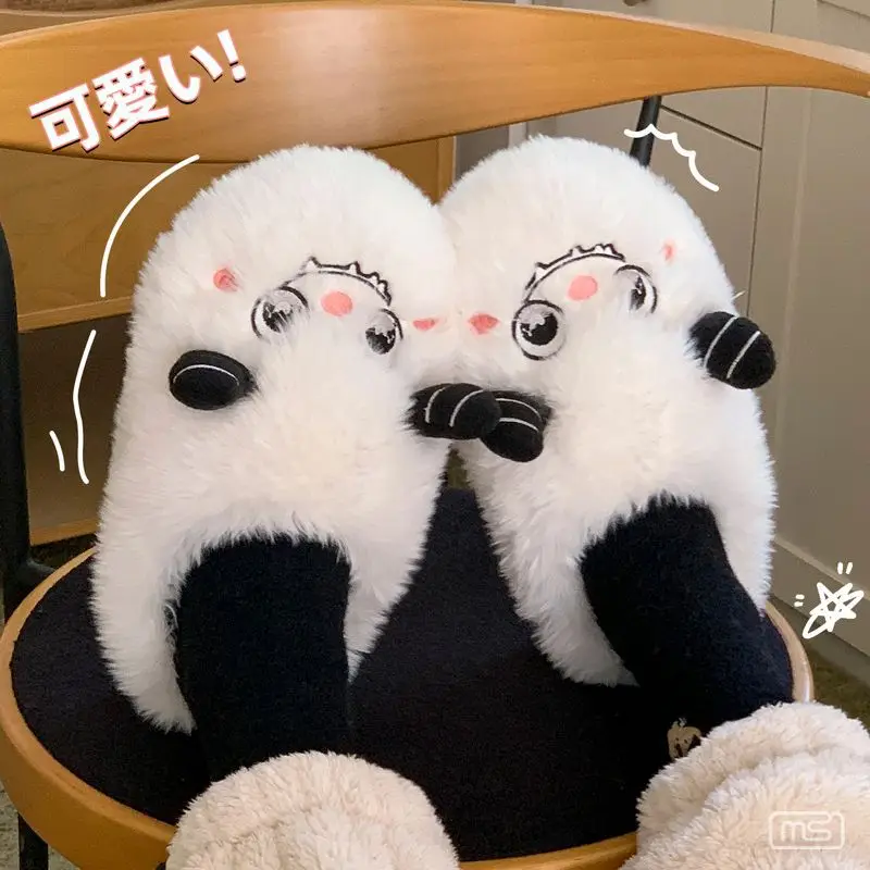 2025 Cartoon Cotton Slippers White Black Home Outdoor - Image 4
