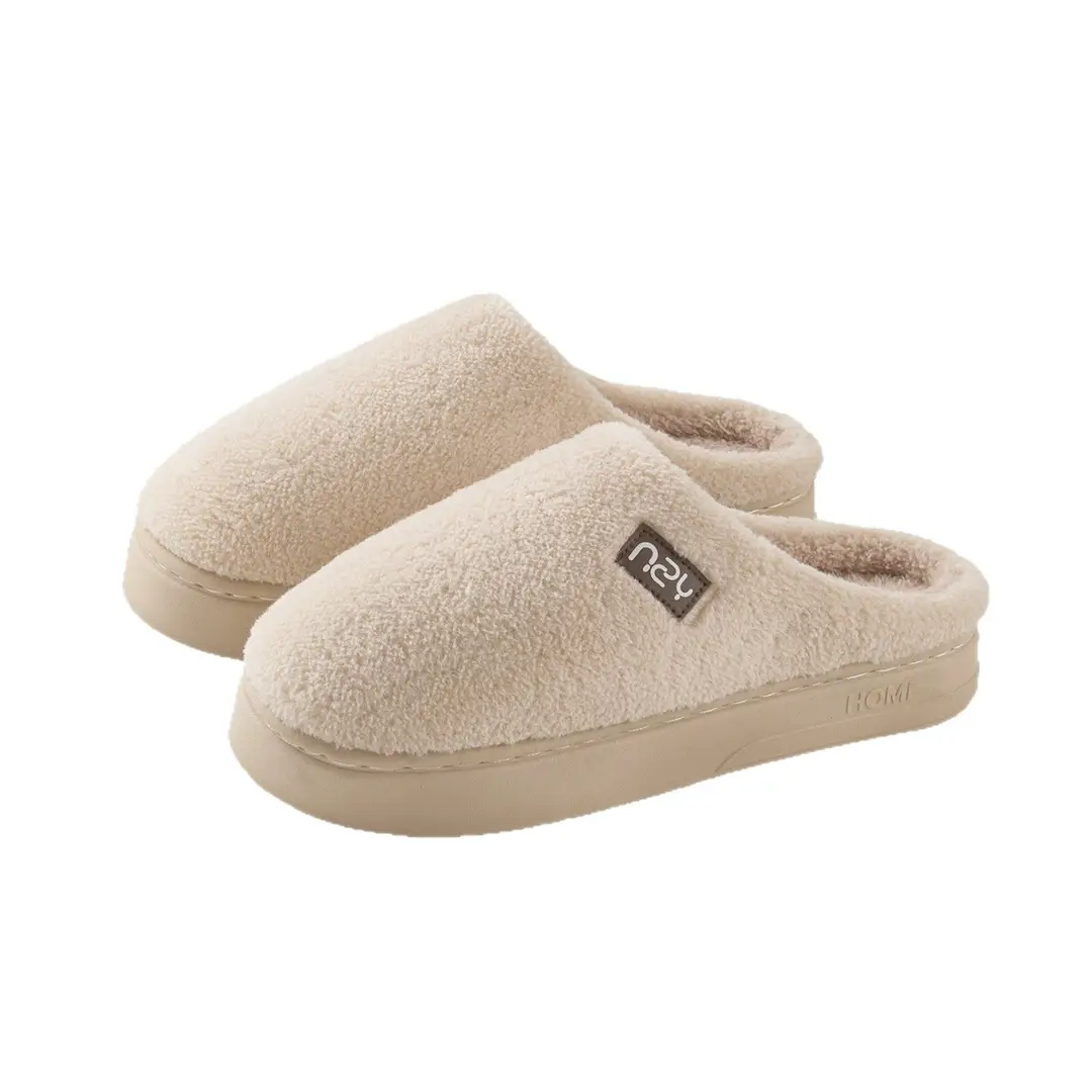 Qidan Shoe Factory Winter Cotton Slippers Women's Autumn and Winter Home Indoor Velvet Warm Thick-Soled Anti-Slip Couple Cotton Slippers - Image 9