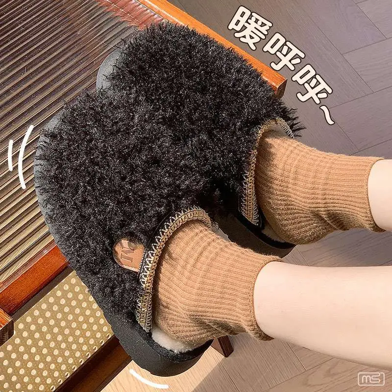 2025 Women Plush Fur Slippers Winter Casual Home Wear