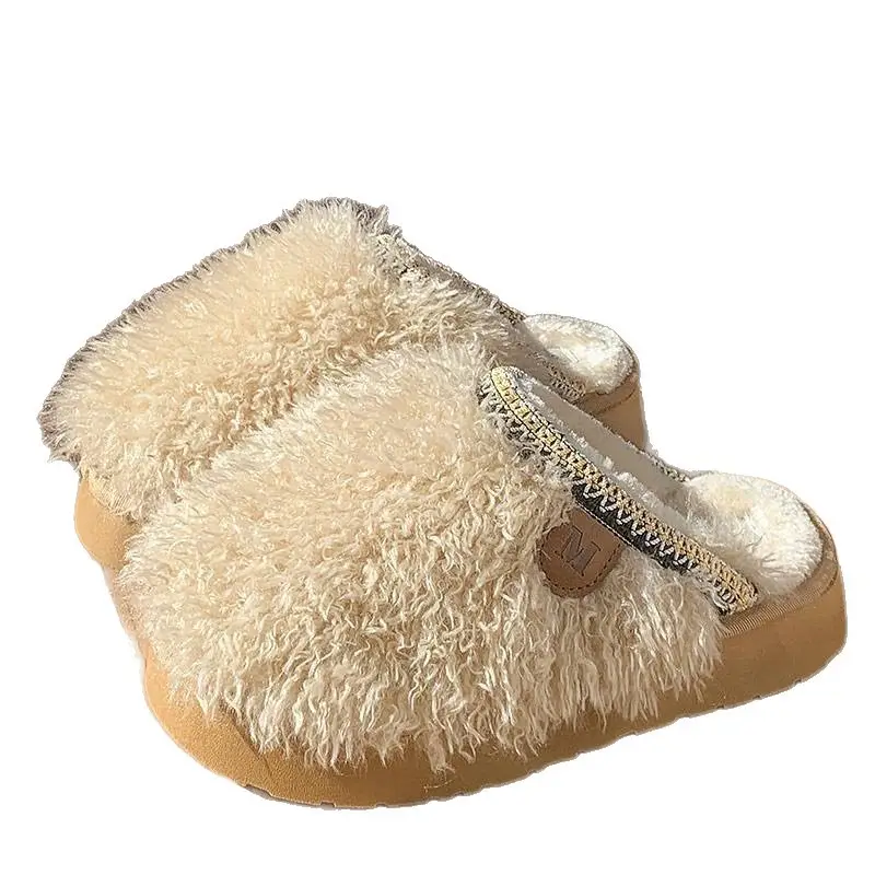 2025 Women Plush Fur Slippers Winter Casual Home Wear
