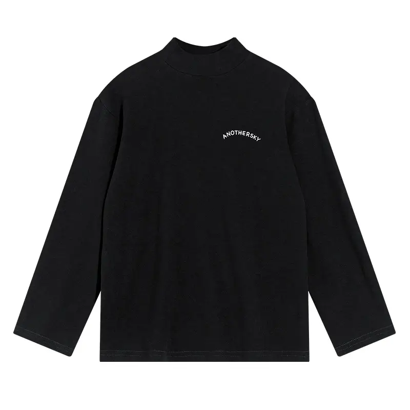 Boys Half Turtleneck German Velvet Bottoming Shirt Black 2025 - Image 7