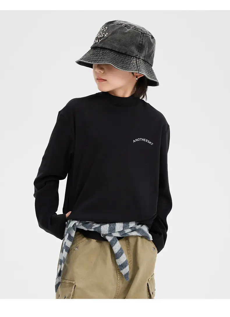 Boys Half Turtleneck German Velvet Bottoming Shirt Black 2025 — feature 15