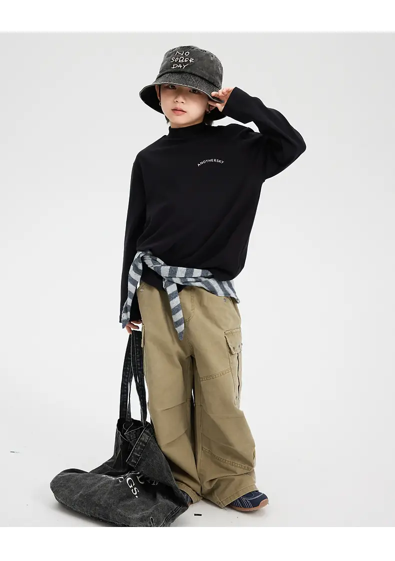 Boys Half Turtleneck German Velvet Bottoming Shirt Black 2025 — feature 17