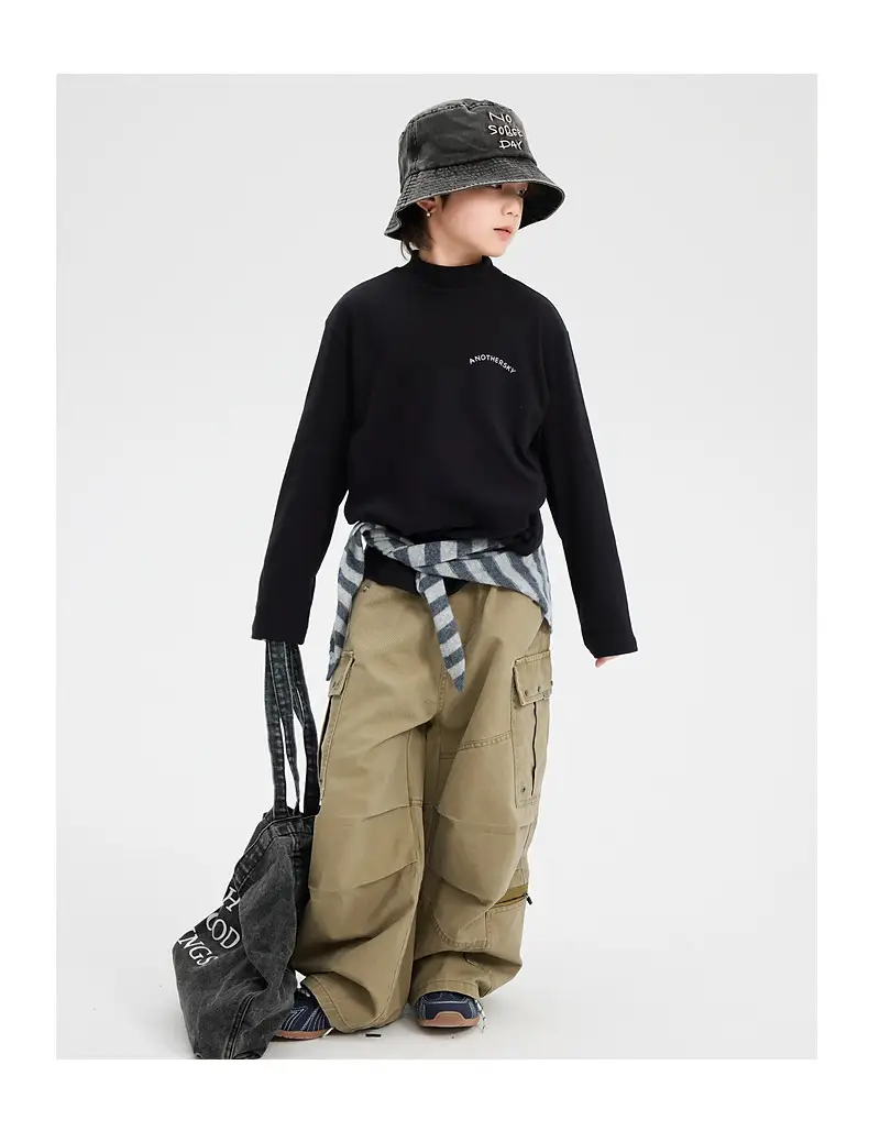 Boys Half Turtleneck German Velvet Bottoming Shirt Black 2025 — feature 18