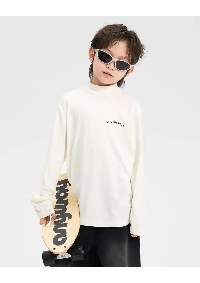 Boys Half Turtleneck German Velvet Bottoming Shirt Black 2025 — feature 21