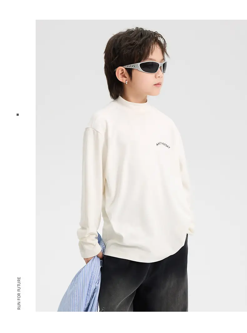 Boys Half Turtleneck German Velvet Bottoming Shirt Black 2025 — feature 22