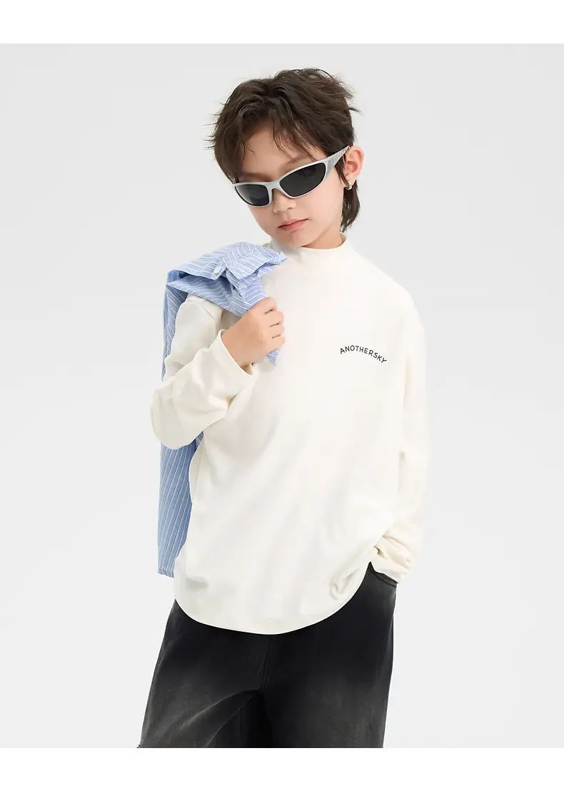 Boys Half Turtleneck German Velvet Bottoming Shirt Black 2025 — feature 23