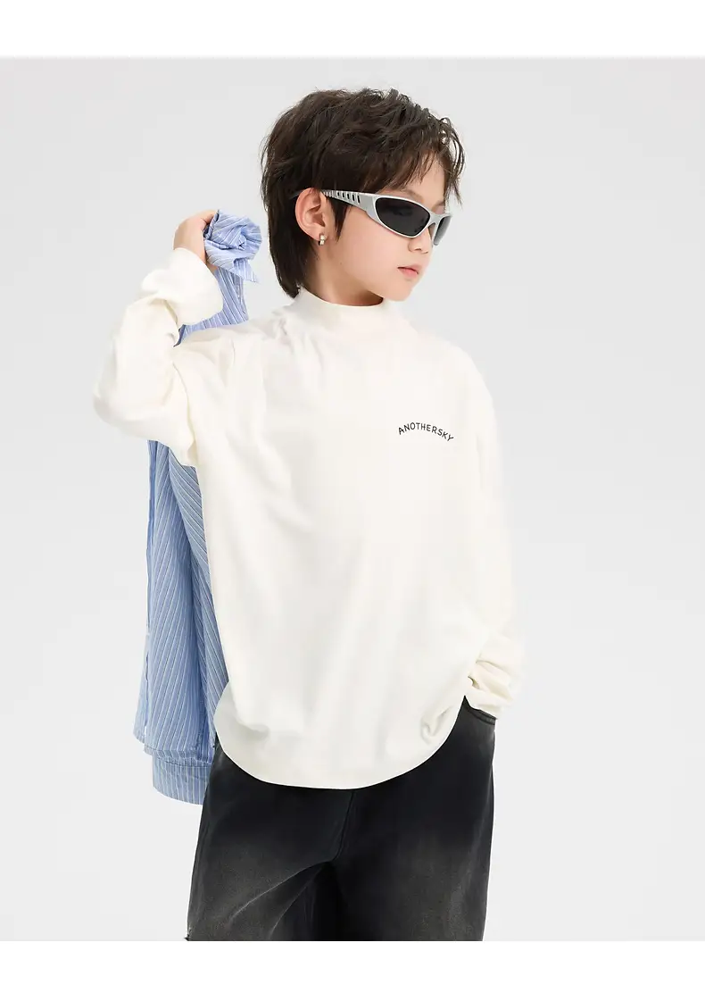 Boys Half Turtleneck German Velvet Bottoming Shirt Black 2025 — feature 25