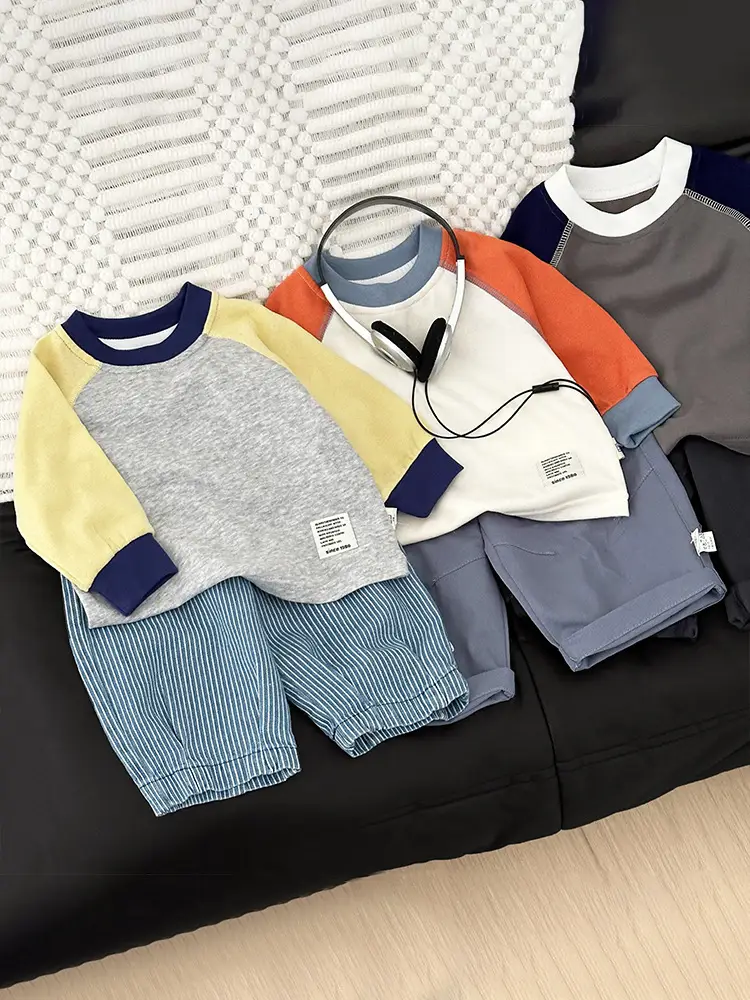 Boys Long Sleeve T-Shirt White Orange Blue 2025 - Image 6