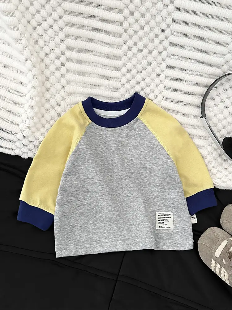 Boys Long Sleeve T-Shirt White Orange Blue 2025 - Image 7