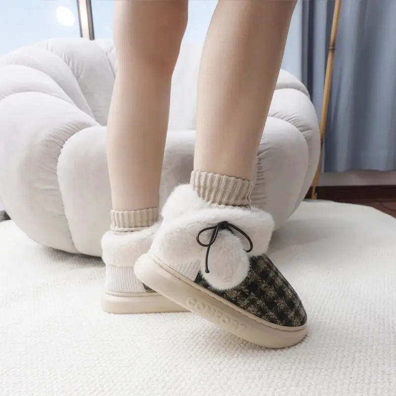 Women Winter Plush Warm Bag Heel Shoes