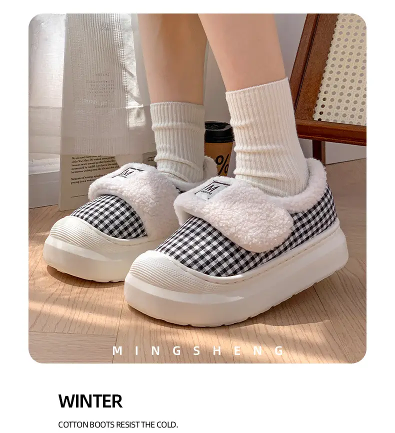 2025 Winter Women's Warm Mesh Slippers with Velcro — feature 14