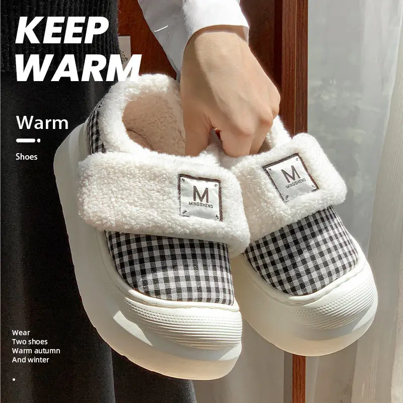 2025 Winter Women's Warm Mesh Slippers with Velcro - Image 2