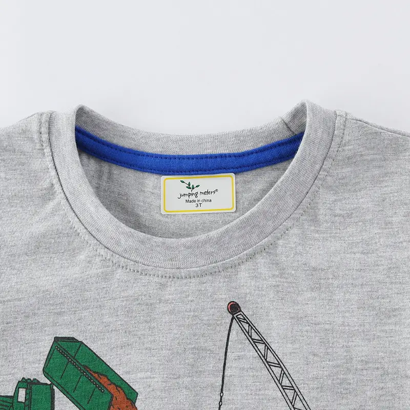 Kids Construction T-Shirt Grey Long Sleeve Baby Boy - Image 3