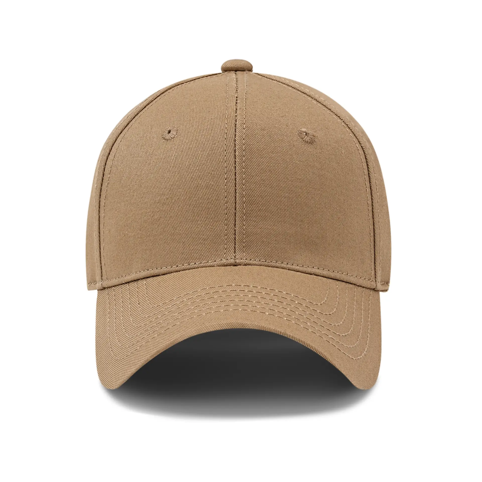Men Tan Cotton Baseball Cap with Logo - Image 15