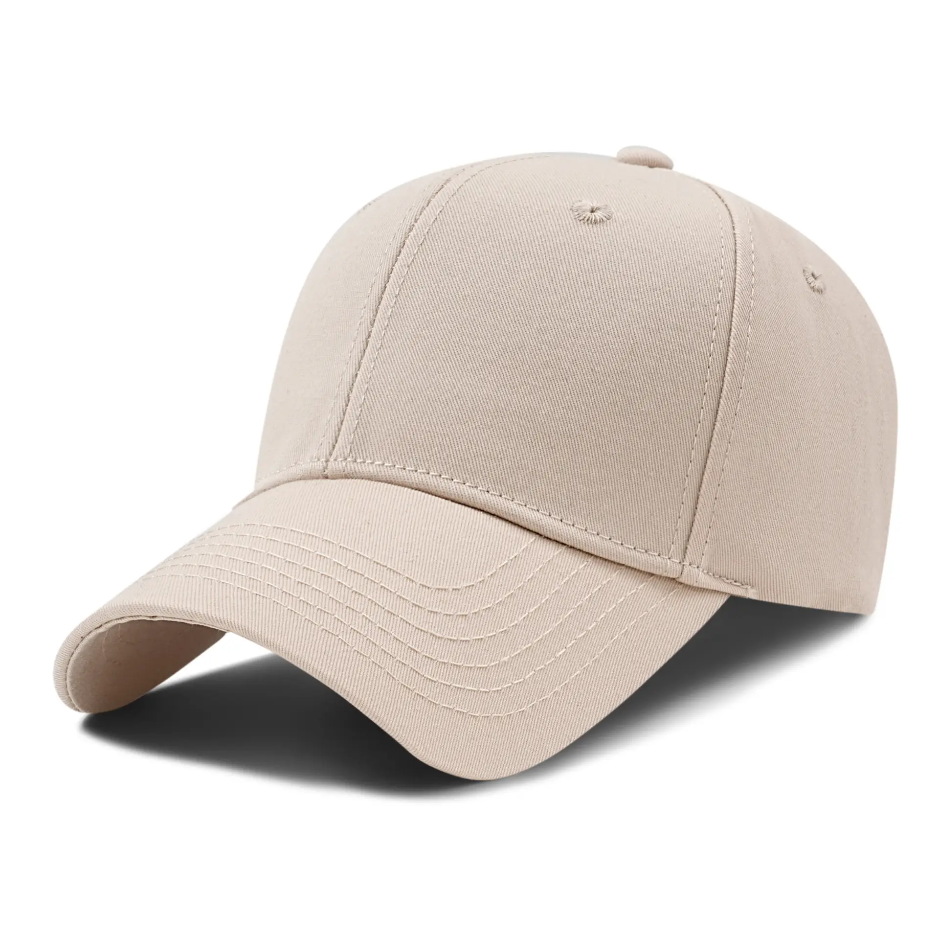 Men Tan Cotton Baseball Cap with Logo - Image 7