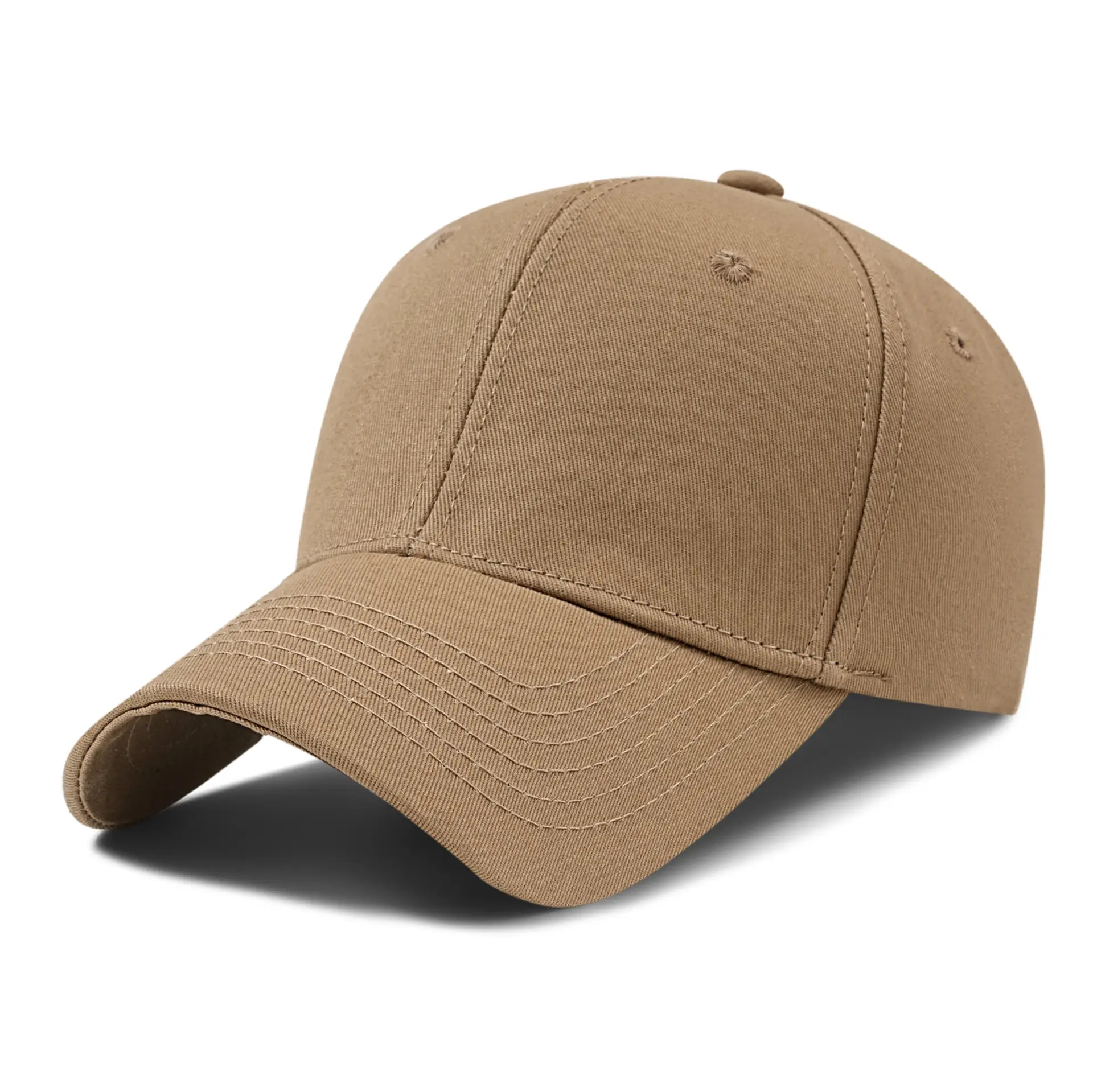 Men Tan Cotton Baseball Cap with Logo - Image 9