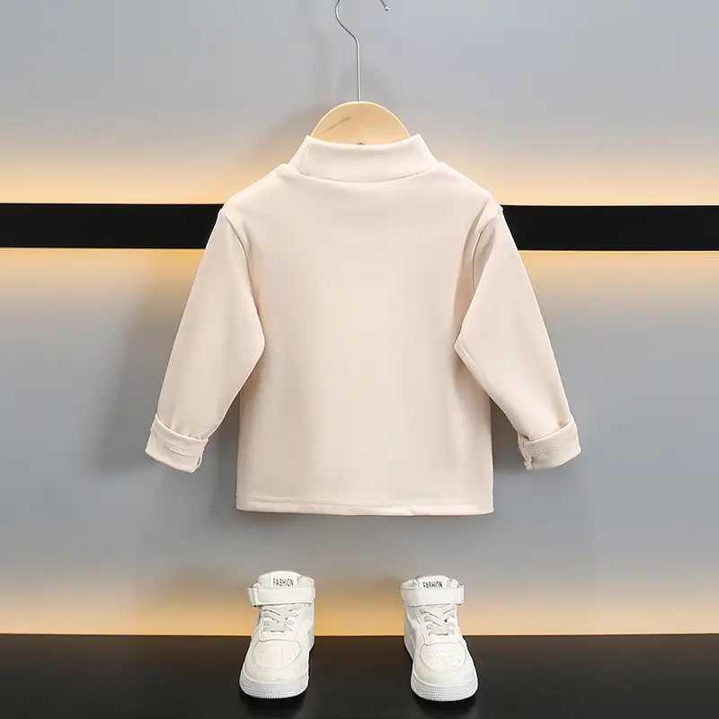 Boys Thermal Base Layer Shirt White Brown Long Sleeve - Image 5