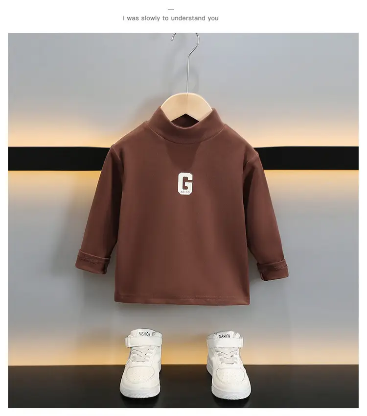 Boys Thermal Base Layer Shirt White Brown Long Sleeve — feature 12