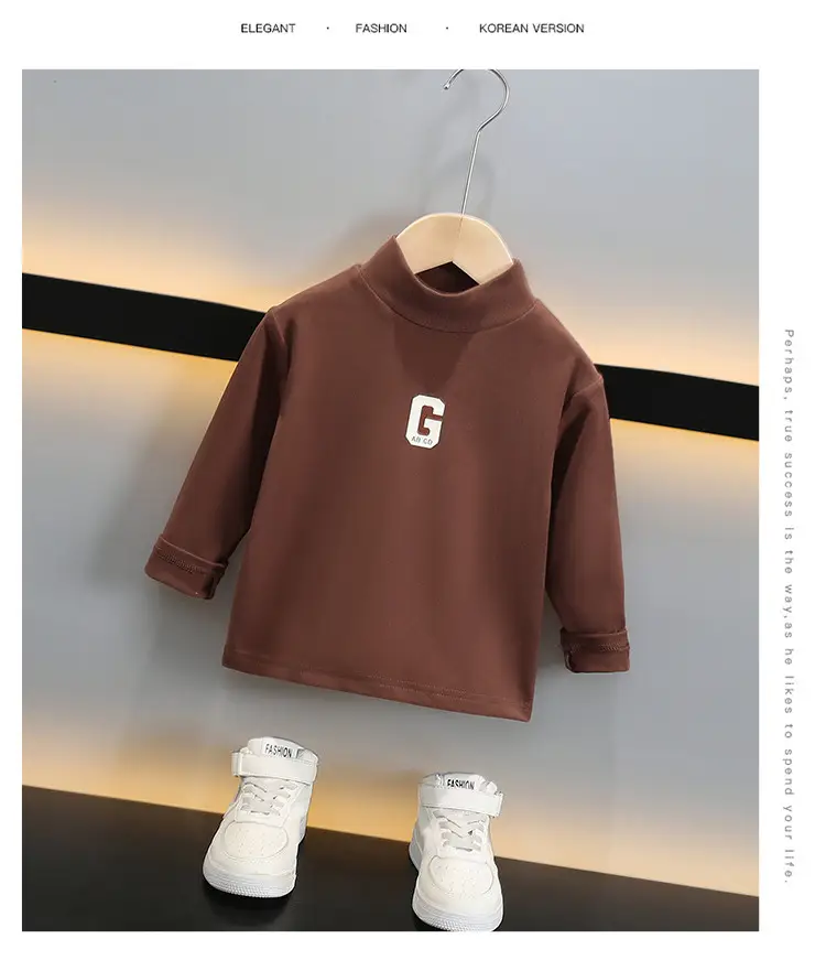 Boys Thermal Base Layer Shirt White Brown Long Sleeve — feature 13
