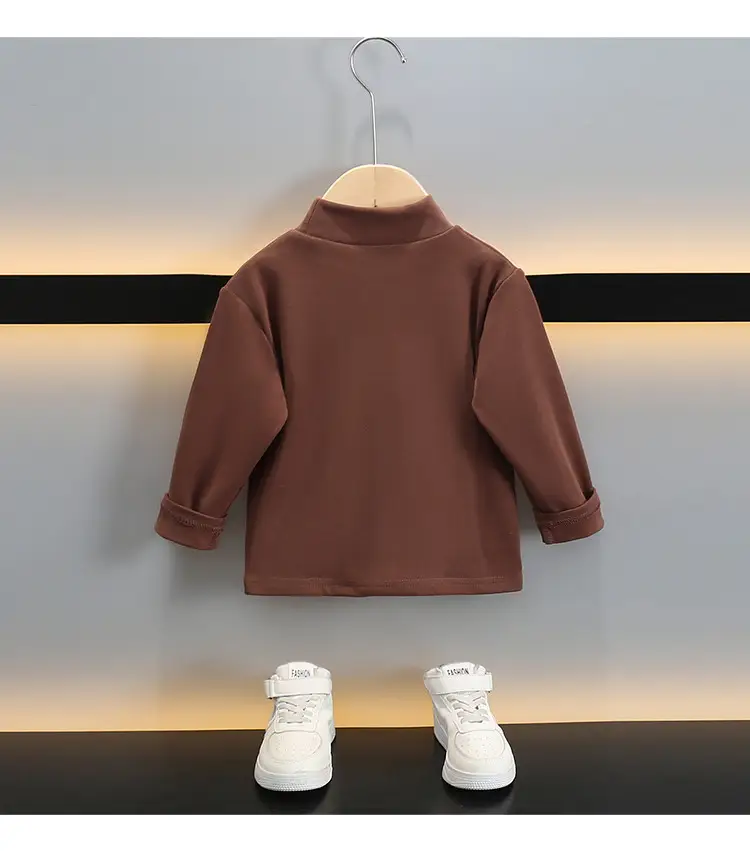 Boys Thermal Base Layer Shirt White Brown Long Sleeve — feature 14