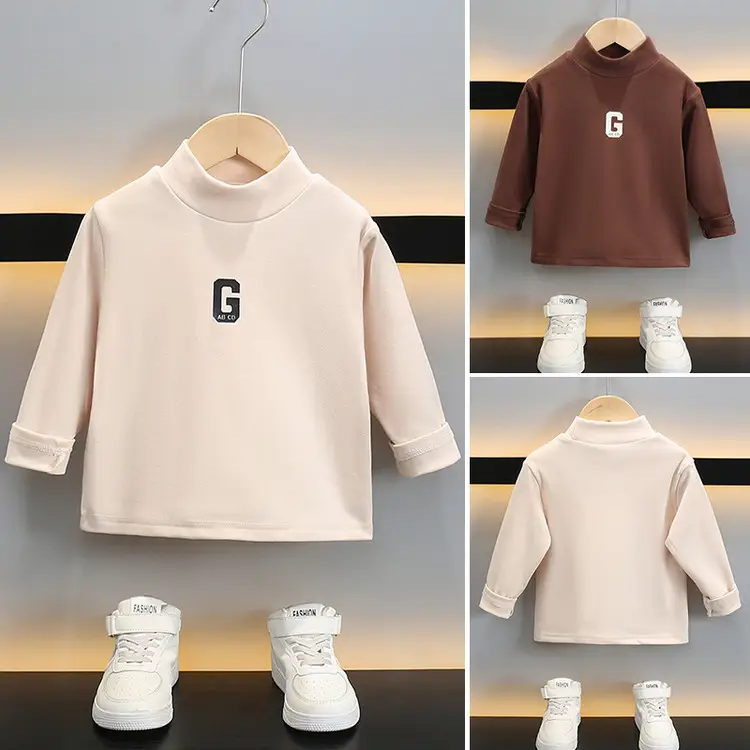Boys Thermal Base Layer Shirt White Brown Long Sleeve — feature 25
