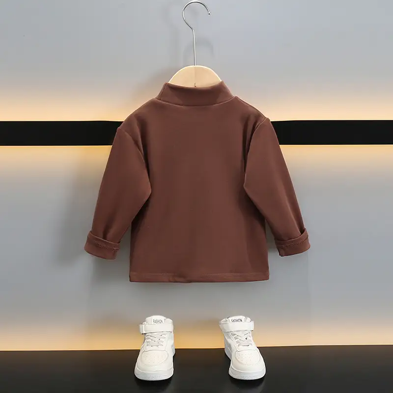 Boys Thermal Base Layer Shirt White Brown Long Sleeve — feature 27