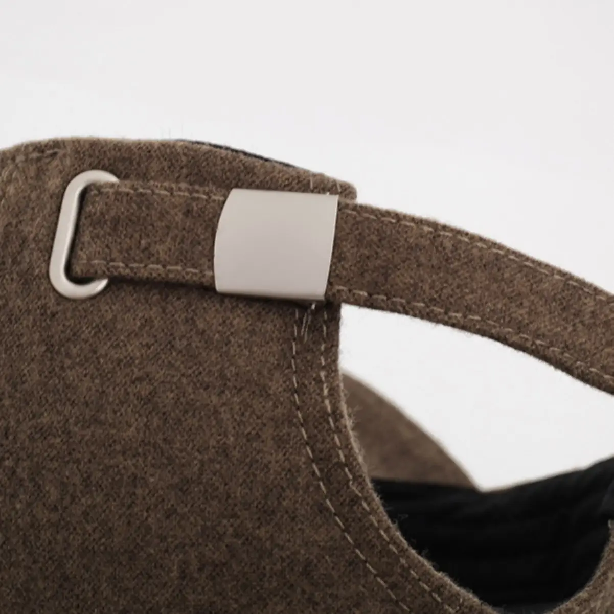 Women Wool Baseball Cap Brown Wide Brim - Image 8
