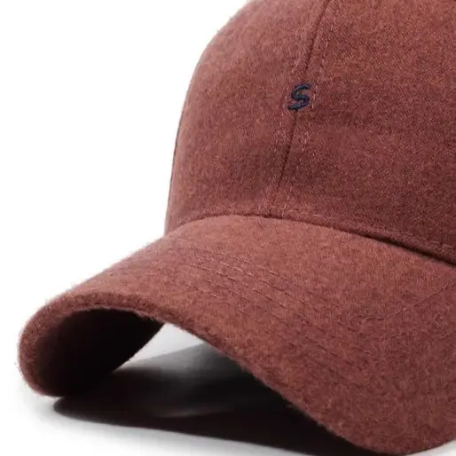 Women Wool Baseball Cap Brown Wide Brim - Image 10