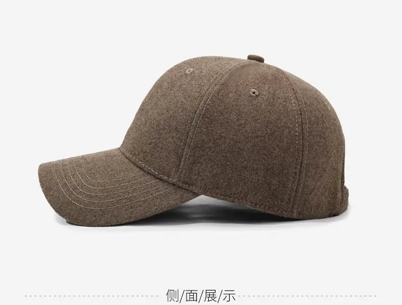 Women Wool Baseball Cap Brown Wide Brim — feature 10