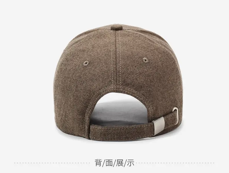 Women Wool Baseball Cap Brown Wide Brim — feature 11