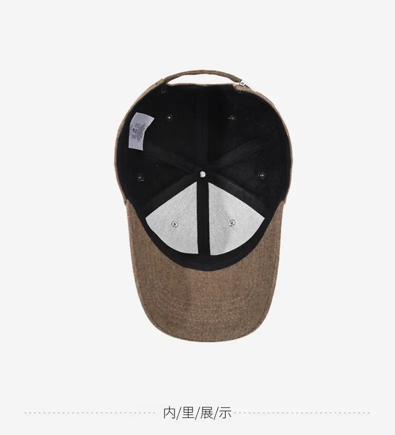 Women Wool Baseball Cap Brown Wide Brim — feature 13