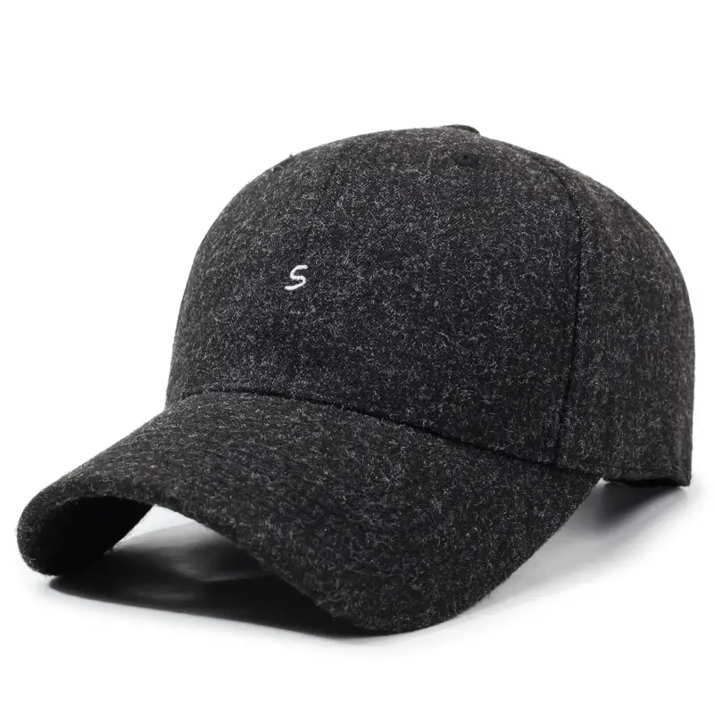 Women Wool Baseball Cap Brown Wide Brim - Image 2