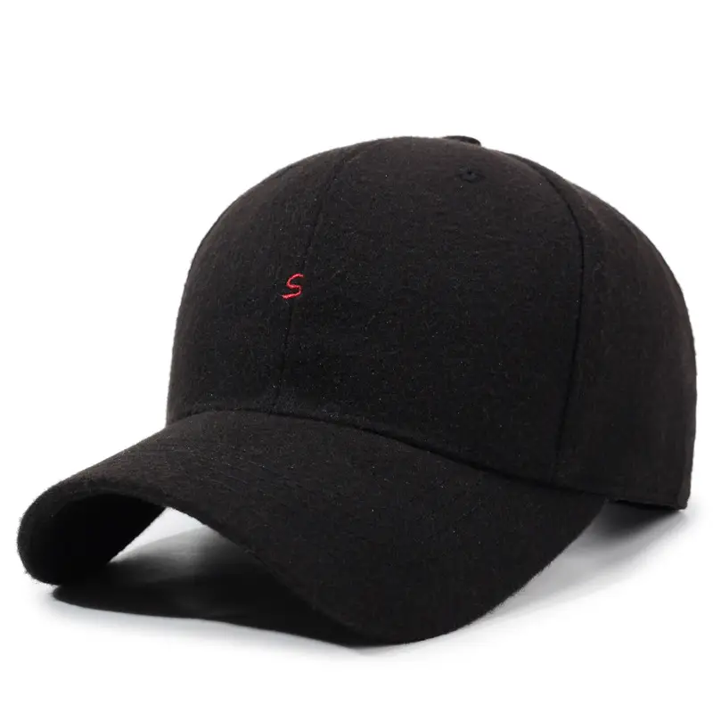 Women Wool Baseball Cap Brown Wide Brim - Image 3